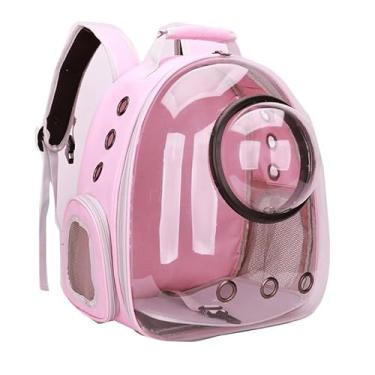 Imagem de Mochila Pet Visão Panorâmica Astronauta: Acrílico – Para Gato ou Cachorro –, Confortável(Rosa-Versão Atualizada)