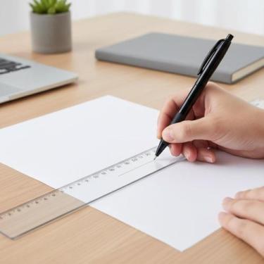 Imagem de Régua escolar transparente 30cm Maxcril New Line Cristal