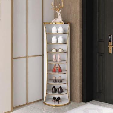 Imagem de Sapateira giratória Organizador de Zapatos Giratorio 360° armário de sapatos giratório canto vertical prateleira de sapatos giratória organizador de sapatos circular de entrada (tamanho: ?39 cm 120 cm