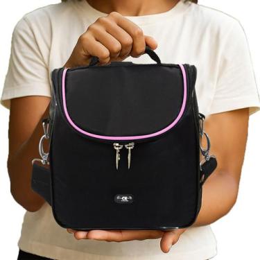 Imagem de Bolsa Feminina Térmica Rosa para Marmita Dieta Vida Saudável Rotina Lu