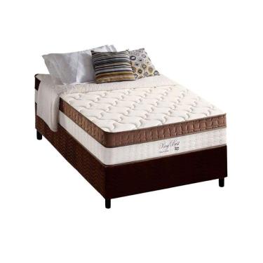 Imagem de Conjunto Box Solteiro: Colchão Molas Ensacadas King Best Brown + Base Crc Suede Brown (88x188)