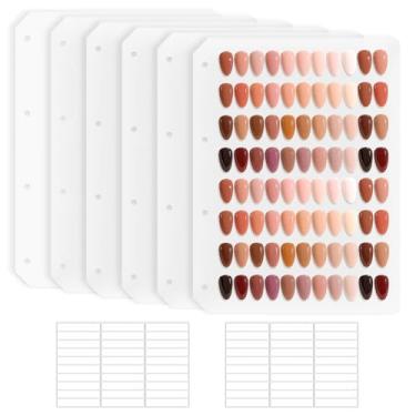 Imagem de Segbeauty 6 folhas B, 5 páginas de inserção acrílica de amostras de cores de unhas, organizador de livros de fichário, 60 peças de fita dupla face para pregos, suporte de exibição de amostras de