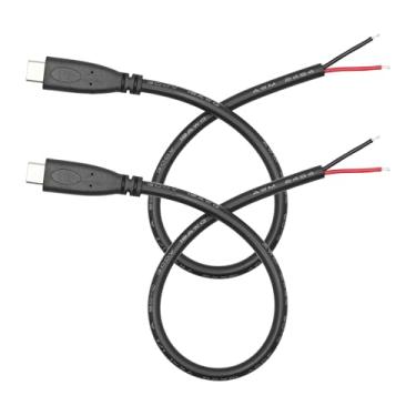 Imagem de Cabo de alimentação USB C para 2 pinos, cabo de alimentação de extremidade aberta, 3 m, plugue macho USB tipo C, cabo de 2 pinos 18AWG 6A, para equipamento USB tipo C instalado ou cabo de reparo DIY