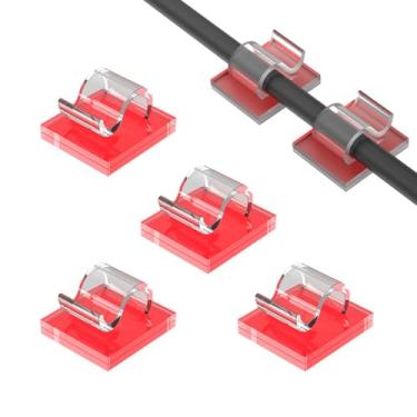 Imagem de Clipes de cabo grandes, 30 peças com fitas adesivas fortes, organizador de fios, gerenciamento de cabos para carro, escritório e casa