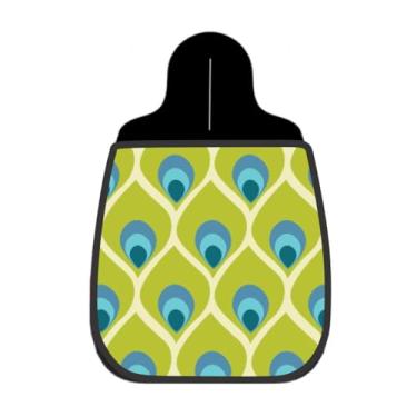 Imagem de Lixeira De Carro Organizador Lixinhocar Geométrico Penas de Pavão Verde