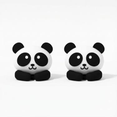 Imagem de 2 peças de clipes de cabo de animais fofos, organizador de mesa de silicone (2,8 x 2,7 x 1,6 cm) - suportes de cabos adesivos para carregadores de telefone/laptop, acessórios de mesa para escritório