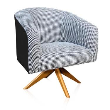 Imagem de Poltrona Giratória Stella Linho A72 com material sintético Preto Base 