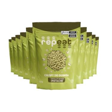 Imagem de Repeat Foods, Kit 10 Crispy Chocolate Branco E Pistache Quinoa Repeat 50G