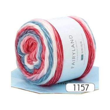 Imagem de Fio De Lã Arco-Íris 100g Macio Para Tricô Manual De Chapéus, Cachecóis