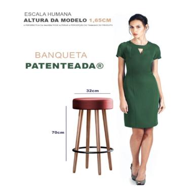 Imagem de Kit 4 Banquetas Altas Estofadas Atenas 70Cm Preto - Adz