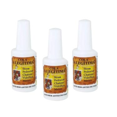 Imagem de Kit C/ 3 Cola A Legítima Bijuterias Strass Artesanatos 20 ml