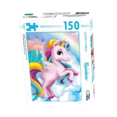 Imagem de Jogo de Quebra Cabeça Tematico Rainbow Unicórnio 150 Peças Educativo P