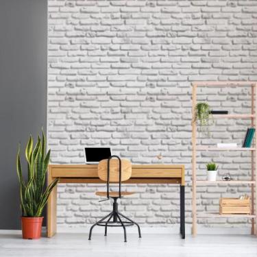 Imagem de Papel de Parede Adesivo Autocolante Decorativo Tijolinho Acizentado co