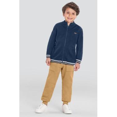 Imagem de Jaqueta infantil menino sofisticada em tricô Mundi, 8, Azul