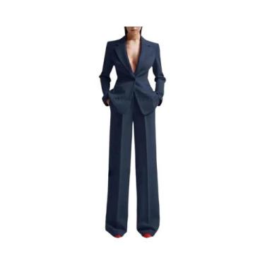 Imagem de Conjunto De Terno Feminino Slim Fit Com Um Botão Para Escritório, Blaz