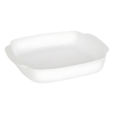 Imagem de Travessa Retangular Com Alças De Vidro Opal Branco 2 Litros Forma Assa