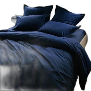 Imagem de Jogo De Cama Casal Queen Marinho 6 Peças Edredom 260X260Cm