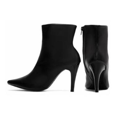 Imagem de Bota Feminina Cano Curto Salto Alto Fino 9 cm Napa-Feminino