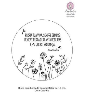 Imagem de Kit básico para bordado iniciante com risco para bordar - Bordados da 