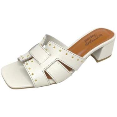 Imagem de Tamanco Feminino Couro Salto Media Estilo Elegante Bottero-Feminino