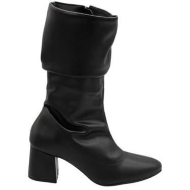 Imagem de Bota Cano Alto Beira Rio Napa Strech Feminina, Preto, 37