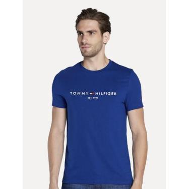 Imagem de Camiseta Tommy Hilfiger Masculina Core Logo Tee Azul Royal, M/M
