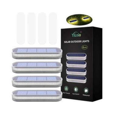 Imagem de Luzes De Deck Solares À Prova d'Água, Pacote Com 4 Luzes LED Para Esca