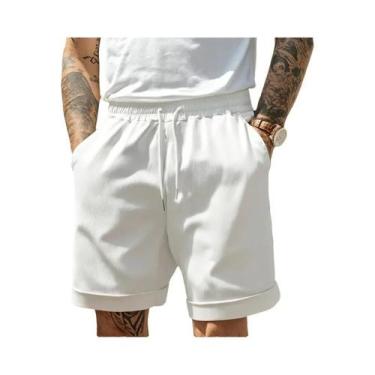 Imagem de Shorts Masculinos Leves De Cor Sólida Para Academia, Praia E Corrida, 