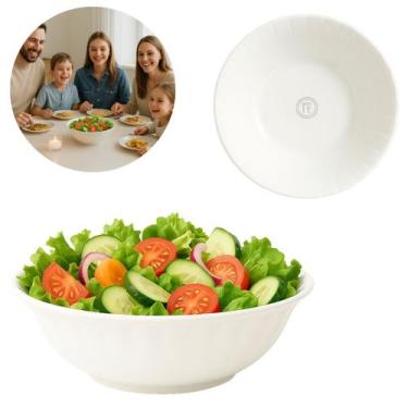 Imagem de Tigela Melamina Branca 1,3L Saladeira Profissional 23cm - Cascavel