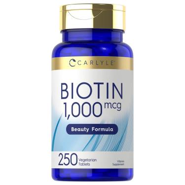 Imagem de Suplemento Carlyle Biotin 1000mcg 250 comprimidos vegetarianos-Unissex