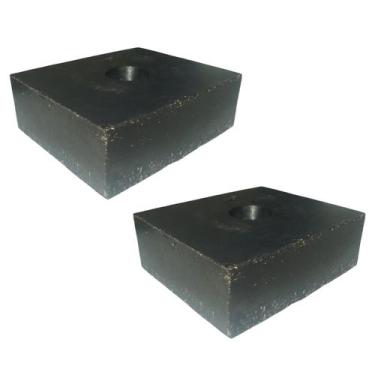 Imagem de Kit 2 Calços De Borracha Maciços 190x160x65mm Com Lona Antivibração Im
