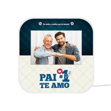 Imagem de Luminária Box com porta-retrato Pai Number 1 Tpc Decorativa para Foto 10x15 cm com Cabo...