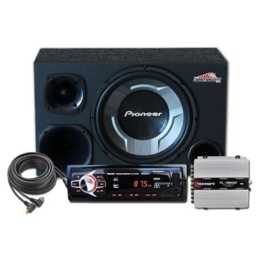 Imagem de Caixa Som Trio Subwoofer Pioneer 12" + Driver E Tweeter + Cabo + Radio