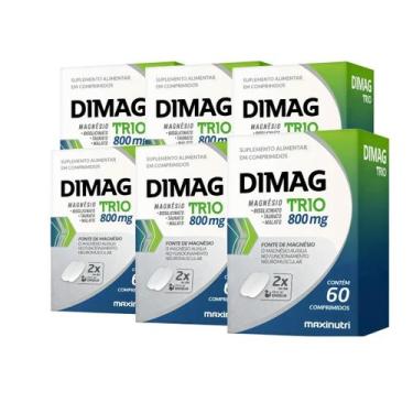 Imagem de Kit 06 Dimag Trio Magnésio 800mg 60 Comprimidos Maxinutri