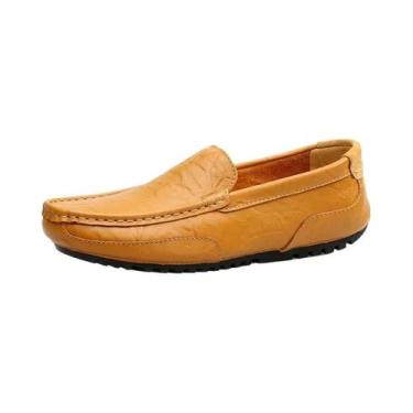 Imagem de Sapatos Casuais Masculinos De Verão Em Couro Genuíno Macio E Respiráve