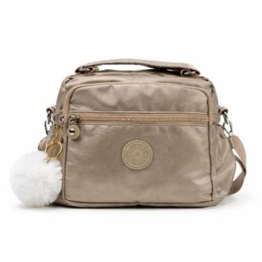 Imagem de Bolsa Feminina Moderna Transversal Nylon Impermeável Bolsos Zíper Alça