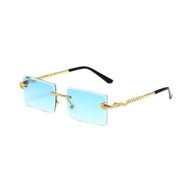Imagem de Óculos De Sol Femininos Modernos Sem Aro Com Armação Quadrada E Lentes