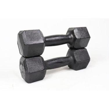 Imagem de Halter sextavado 6kg pintado - par  iniciativa fitness