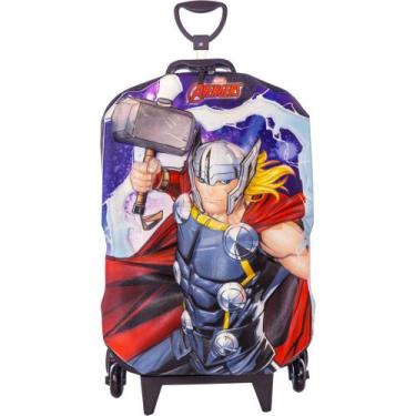 Imagem de Mochila de Rodas Carrinho Escolar Thor Infantil 3D Meninos - Diplomata