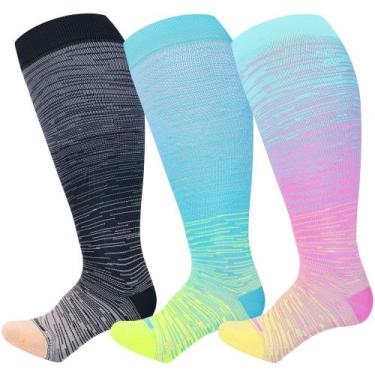 Imagem de Meias de compressão LEVSOX Wide Calf 15-20 mmHg para mulheres e homens