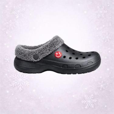 Imagem de Babuche Pantufa Papete Pelo Macio Para Frio Adulto Unissex Yvate, Pret