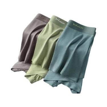 Imagem de Cuecas Boxer Masculinas De Seda Gelada Com Grafeno Antibacteriano, Kit