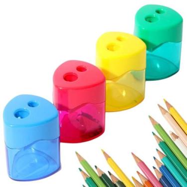 Imagem de Apontador de Lápis LBZLBZ de Duplo Furo com Tampa, 4 Peças