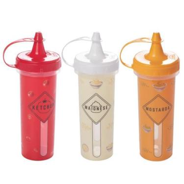 Imagem de Kit bisnagas para ketchup, maionese e mostarda Plasutil