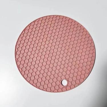 Imagem de Kit Descanso de Panela em Silicone Redondo Flexível 17cm - 4un - Rosa 