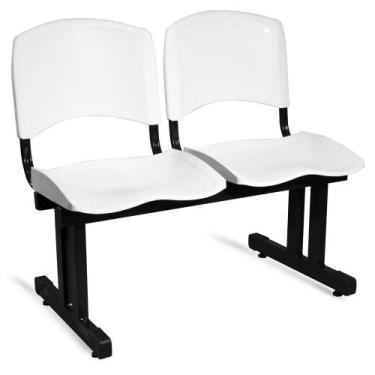 Imagem de Longarina Lara Plástica 2 Lugares A/E Cor:Branco - Ideaflex, Branco