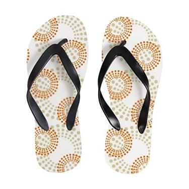 Imagem de Chinelo fino feminino mandala círculo geométrico praia tanga sandálias confortáveis chinelos de viagem de verão para homens, Multicor, 4-5 Narrow Women/3-4 Narrow Men