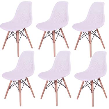 Imagem de Kit 6 Cadeiras Charles Eames Eifell Furadinha