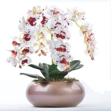 Imagem de Arranjo de Orquídea Artificial Tigre em Vaso Cobre Lucy