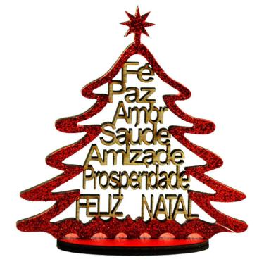 Imagem de Enfeite Decorativo de Natal Árvore de Desejos em Madeira 12cm